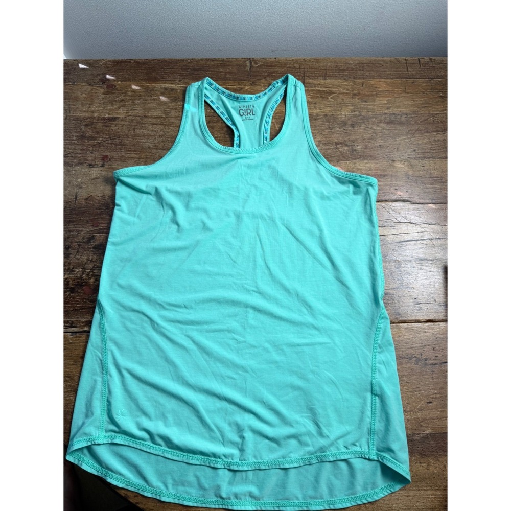 Athleta Girl Chi Tank Top Aqua Mint Green Size L 12 Racerback Keyhole Activewear